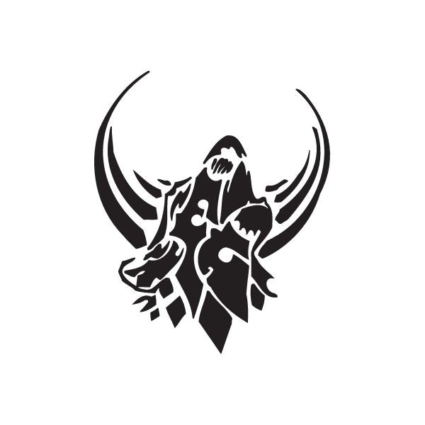 Abstract wolf and moon howl wall decal, black silhouette