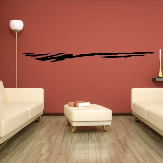 Abstract wall decal: black sweeping line in wind-stride style