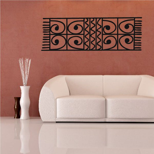 A vibrant African Art Textile Pattern Decal on a wall