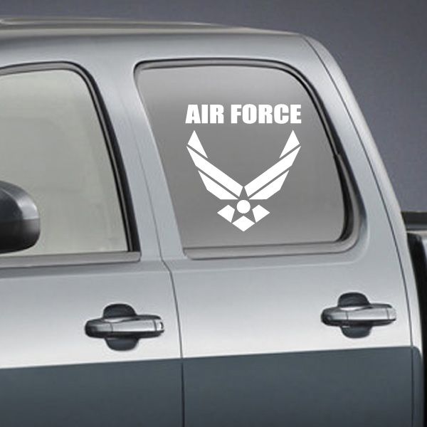 Air Force eagle decal with white “AIR FORCE” text and winged emblem