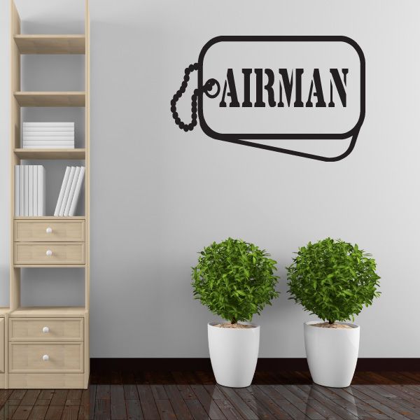 Image of Airman Dog Tags Decal