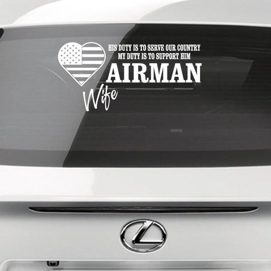 Image of Airman Wife His Duty Decal