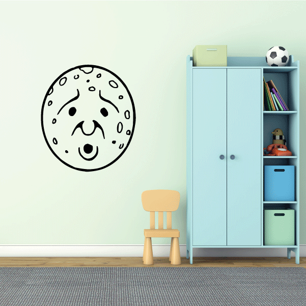 Image of Alarmed Moon Decal
