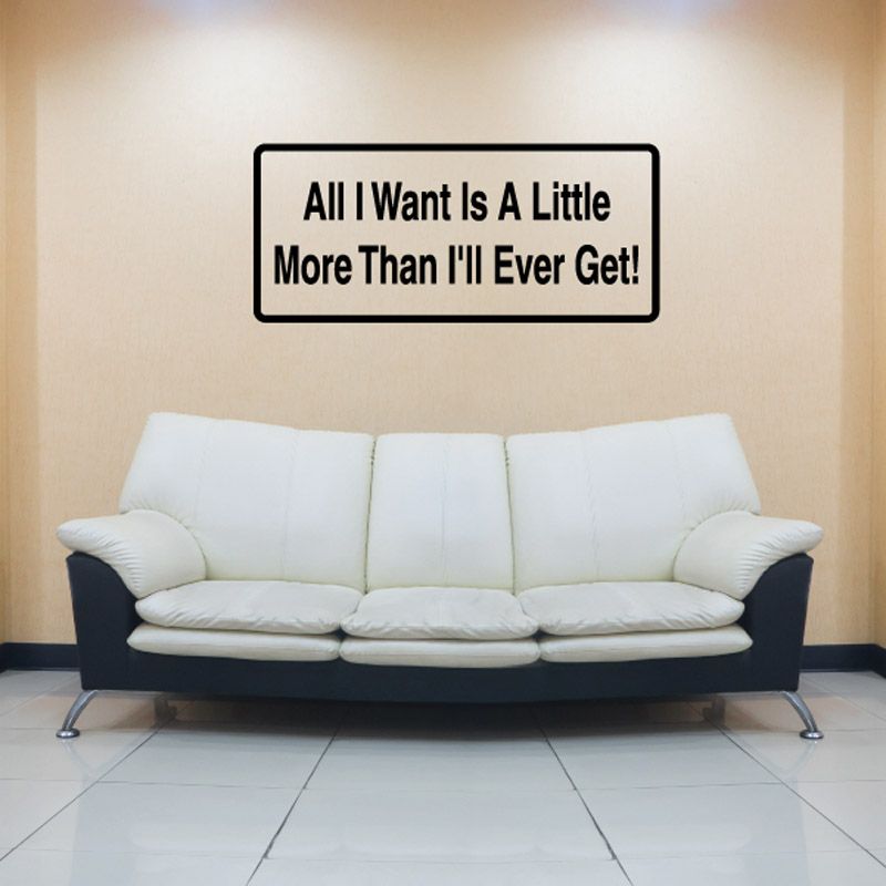 Wall decal with black border and quote text on a light background