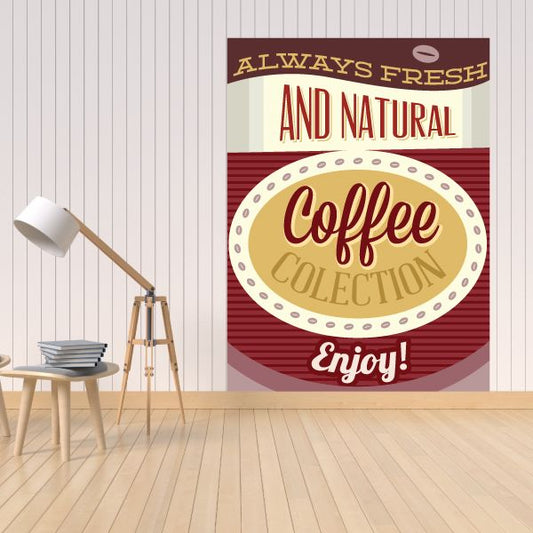Coffee collection sticker with round 'Coffee' label and 'Enjoy!' text