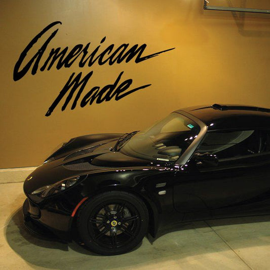 American Made decal in black cursive lettering