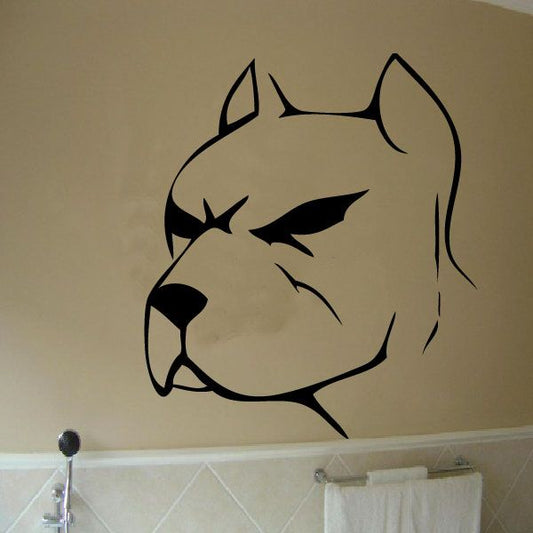 Black pit bull head decal sticker