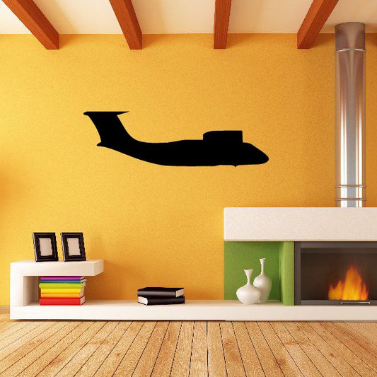 Black airplane silhouette wall decal