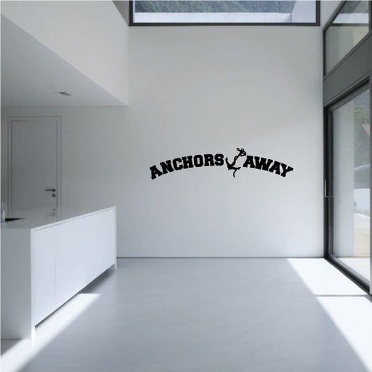 Anchors Away wall decal with black lettering and anchor icon