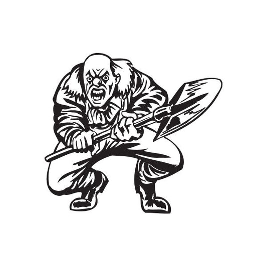 Image of Angry Clown with Shovel Decal