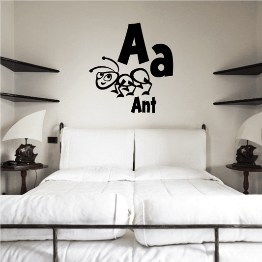 A letter wall decal with ant and 'Ant' text
