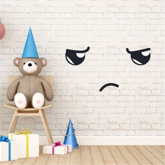 Image of Annoyed Face Expression Wall Decal - Vinyl Decal - Car Decal - Idcolor012