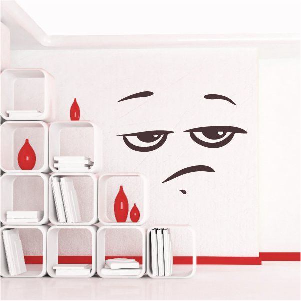 Image of Annoyed Face Expression Wall Decal - Vinyl Decal - Car Decal - Idcolor062