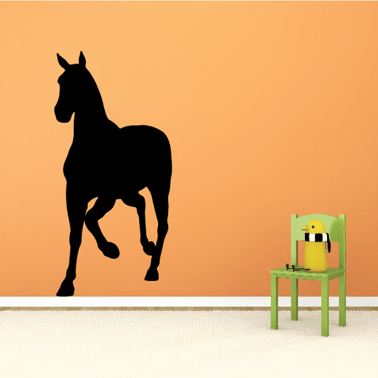 Black horse silhouette wall decal with standing pose