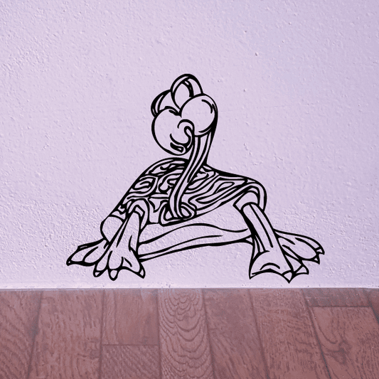 Archelon decal: black line-art sea creature with patterned shell