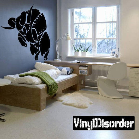 Black ram headbutt wall decal vinyl silhouette