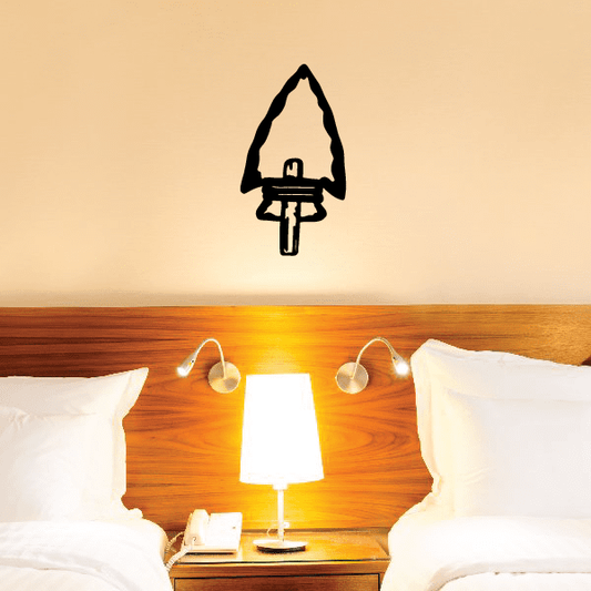 Black arrowhead notched to a stick wall decal