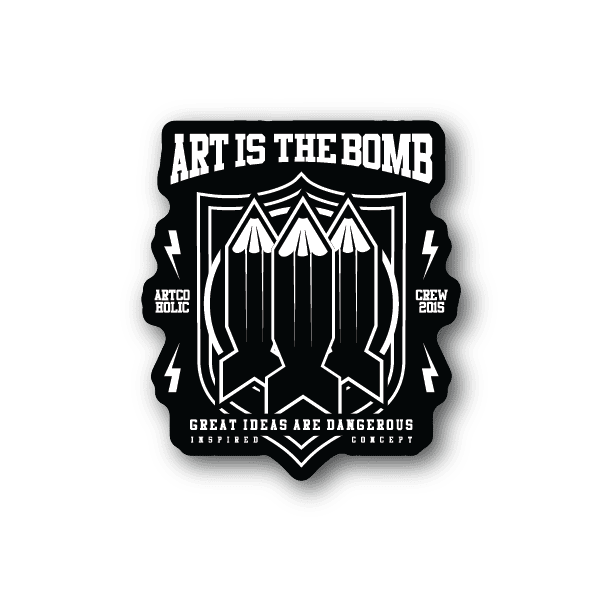 Art Is the Bomb Vinyl Sticker weather-resistant vinyl sticker by VinylDisorder