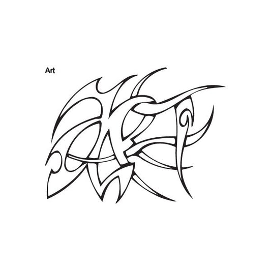 Tribal graffiti art decal, black abstract face and mask design