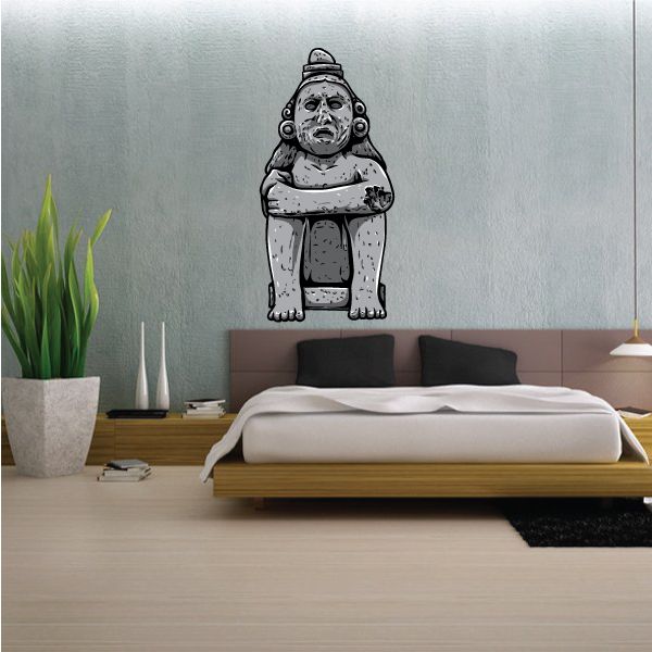 Image of Aztec Colored Angry Stone Sculpture Sticker