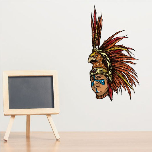 Image of Aztec Colored Eagle Warrior Sticker
