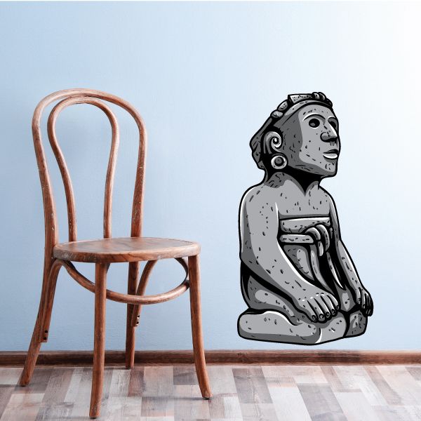 Image of Aztec Colored Sitting Stone Sculpture Sticker