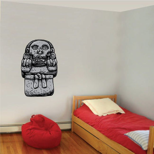 Image of Aztec Colored Tribal Stone Sculpture Sticker