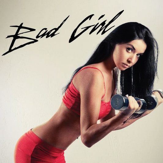 Bad Girl decal sticker with bold black cursive lettering