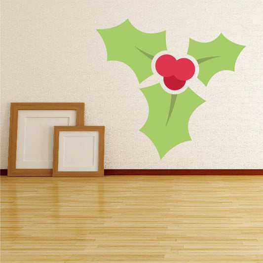Image of Basic Holly Berries and Leaves Printed Decal