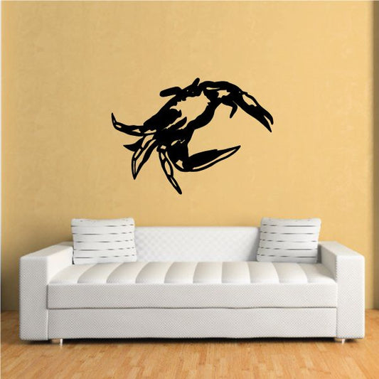 Beach crab decal with black crab silhouette