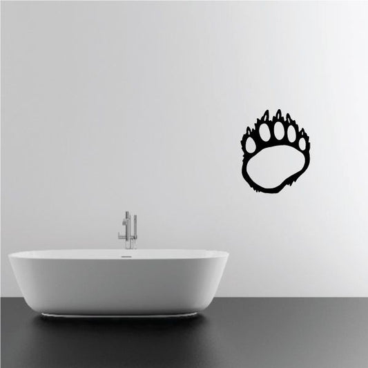 Bear paw decal with black bear paw print icon