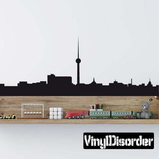 Berlin skyline vinyl wall decal with TV tower silhouette in black