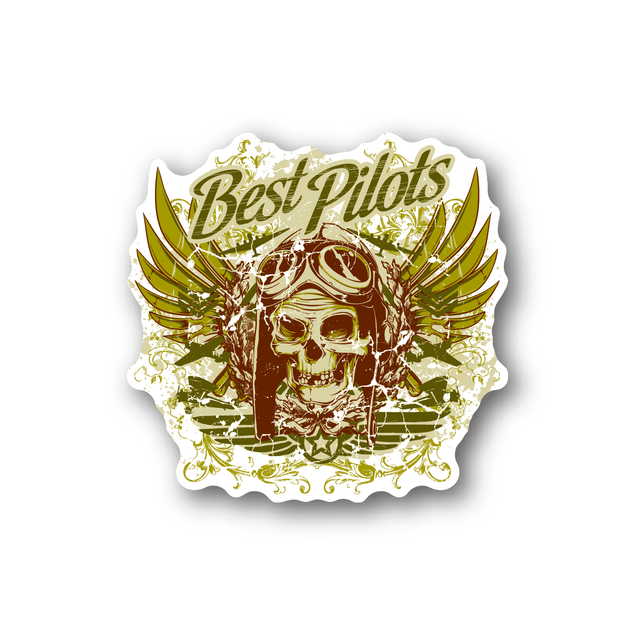 Image of Best Pilots Skull Sticker