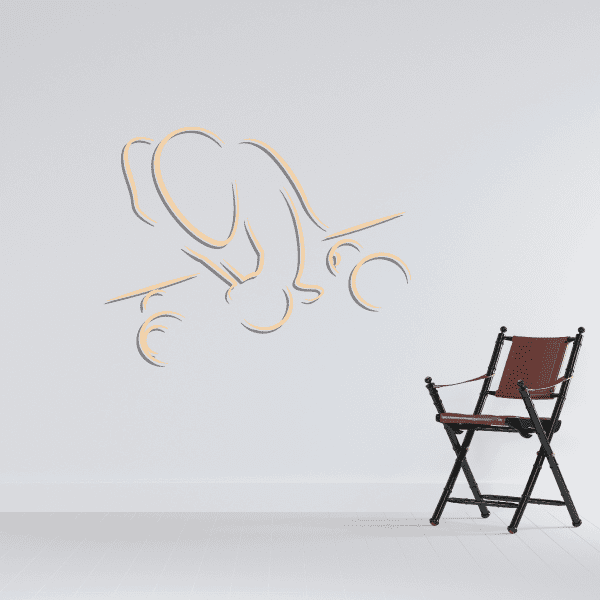 Image of Billiard Player Angled Strike at Ball Decal