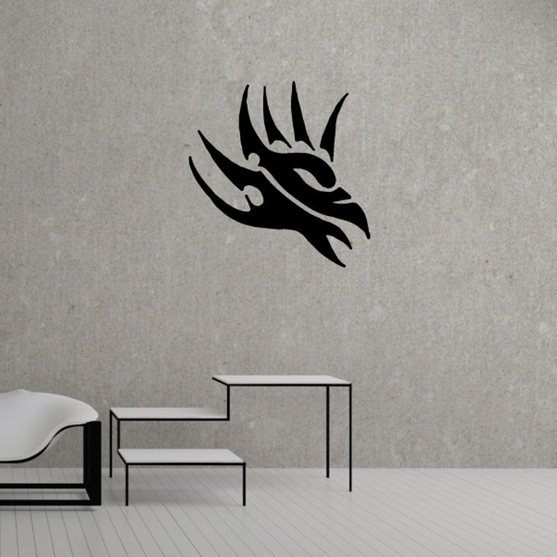 Black stylized bird wall vinyl decal