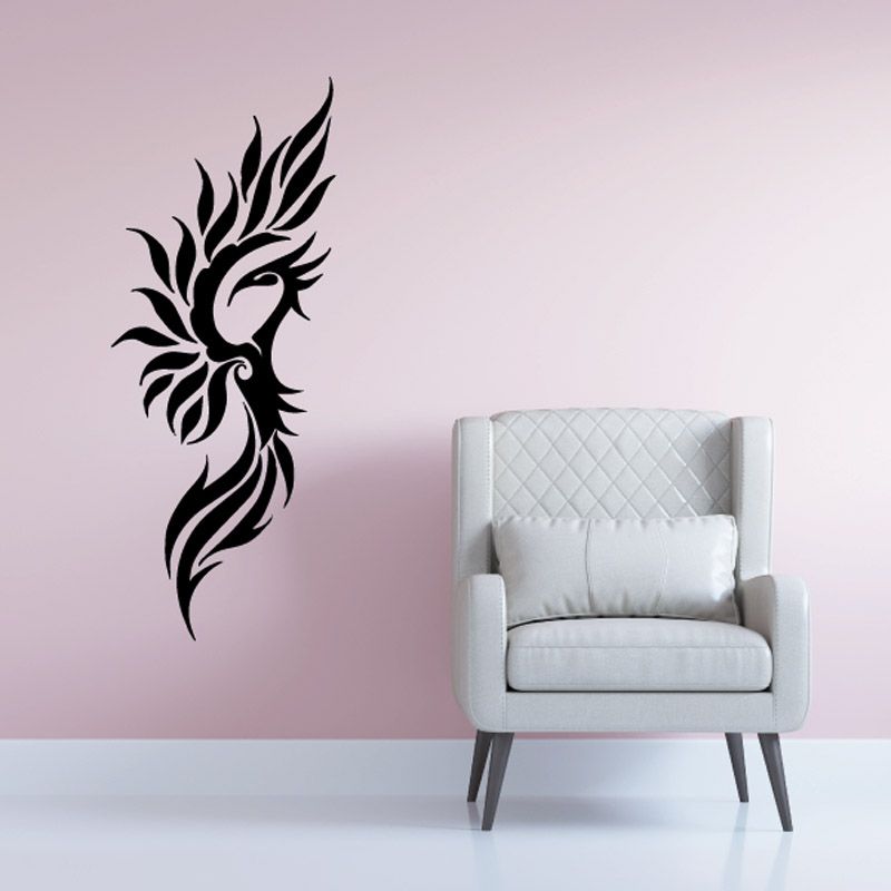 Bird wall decal with black bird silhouette