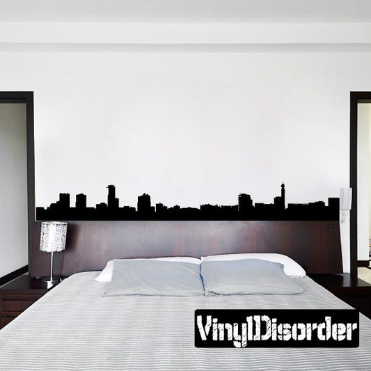 Birmingham skyline wall decal silhouette, black city building outlines