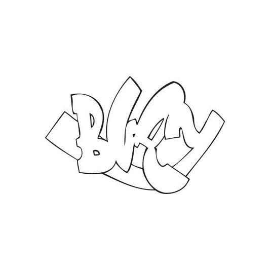 Graffiti decal with black layered letter design