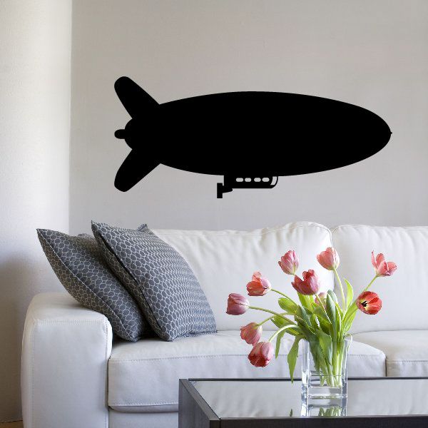 Blimp decal with black blimp silhouette and small front window detail