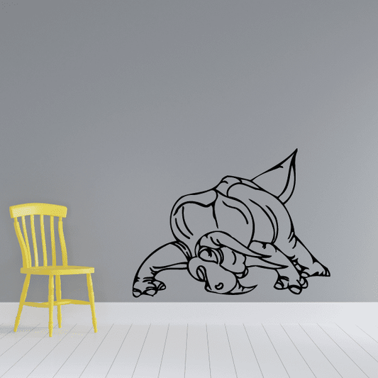 Triceratops wall decal, black outline with blocky stripes