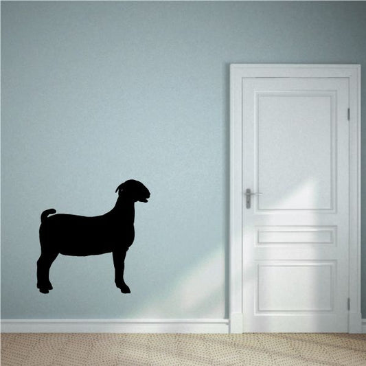Black goat standing profile silhouette decal