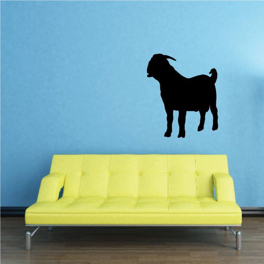 Black standing goat silhouette decal