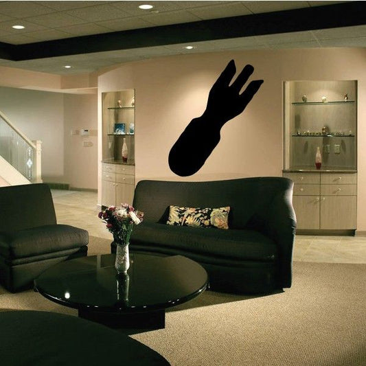Black hand silhouette wall decal