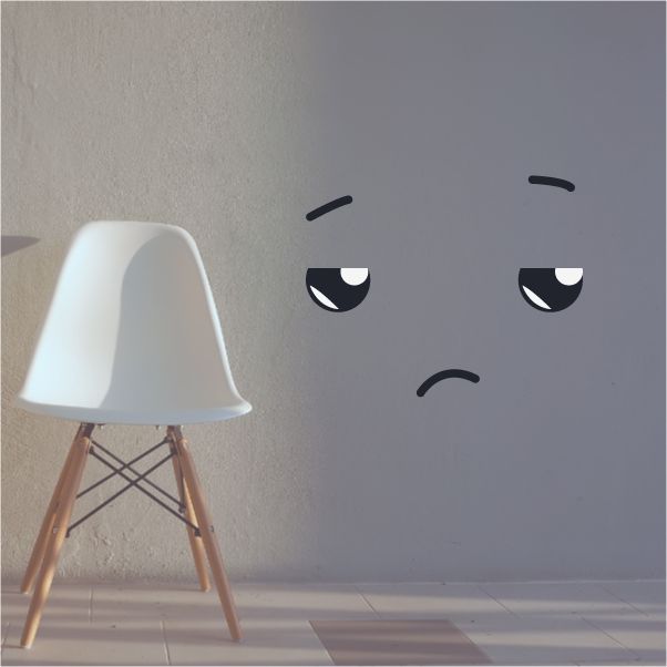 Image of Bored Face Expression Wall Decal - Vinyl Decal - Car Decal - Idcolor011