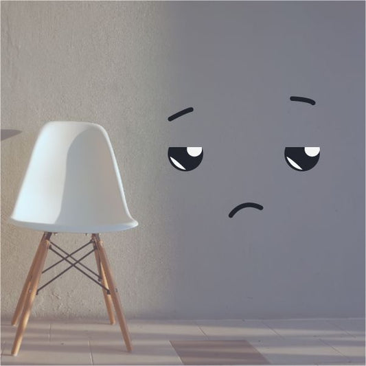 Image of Bored Face Expression Wall Decal - Vinyl Decal - Car Decal - Idcolor011