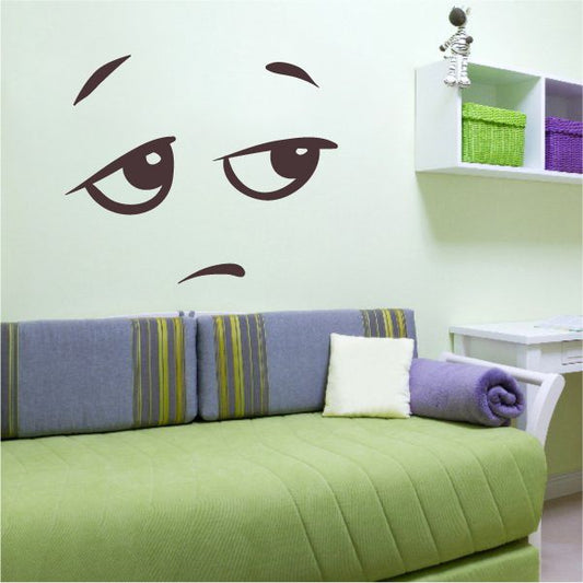 Image of Bored Face Expression Wall Decal - Vinyl Decal - Car Decal - Idcolor061
