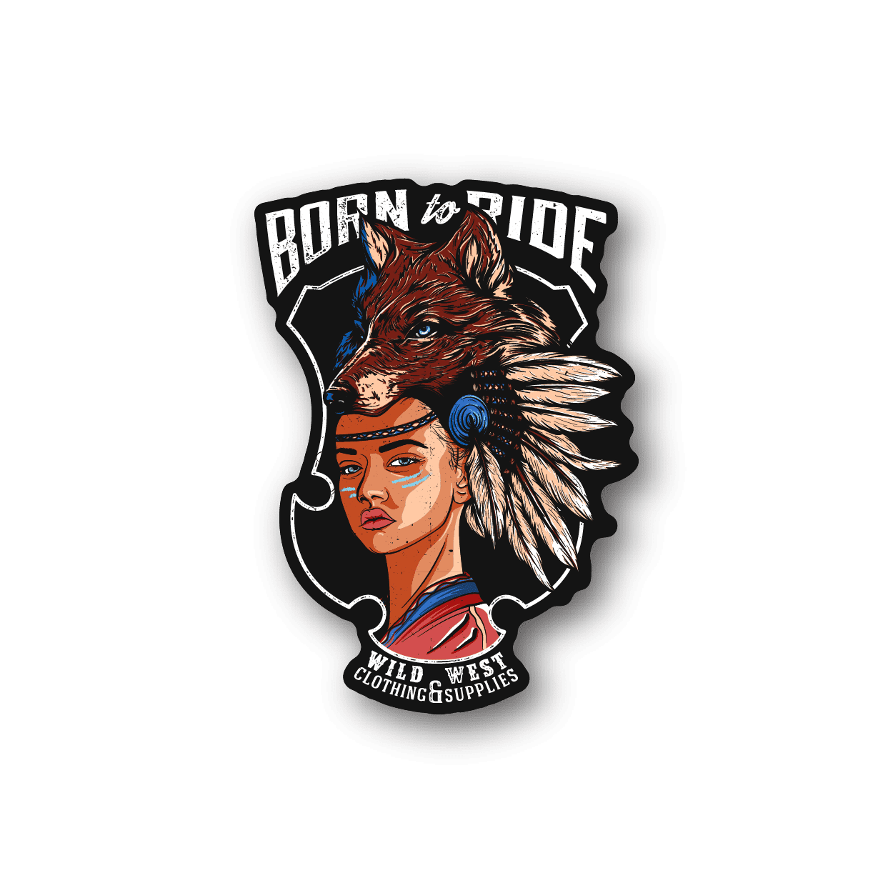 Image of Born To Ride Indian Girl Sticker