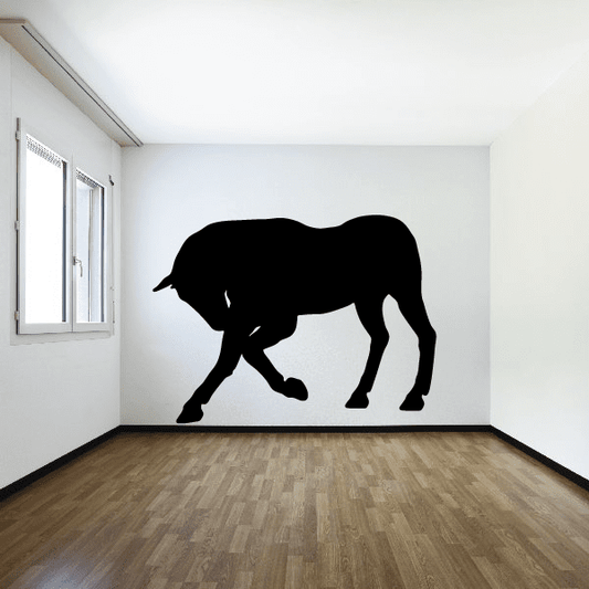 Black bowing horse silhouette wall decal