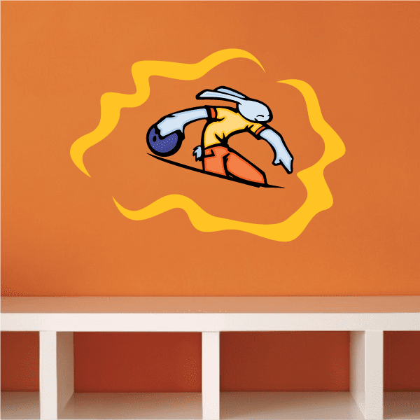 Image of Cartoon Bowling Bunny Decal
