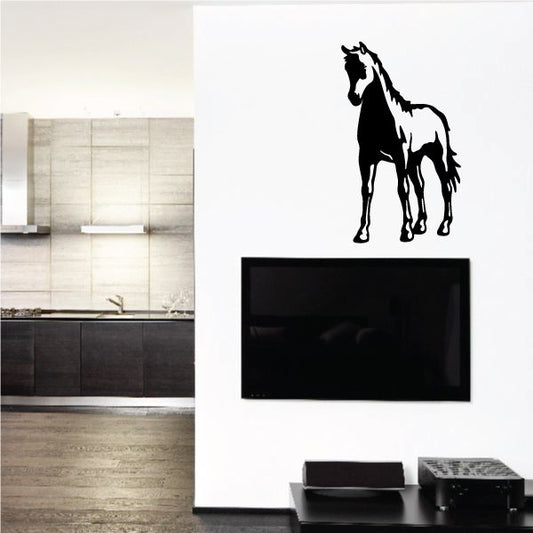 Standing foal wall decal, black silhouette